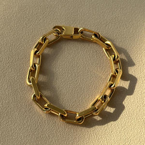 Conjunto de joyería impermeable al por mayor collar de cadena ancha gruesa joyería de cadena gruesa collar de gargantilla de cadena cubana de oro para mujer - Product Image 3