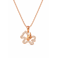 Gemnel Nouveau Style Collier Pendentif Cheval Romantique pour Filles, en Laiton et Zirconia 5A, avec Chaîne à Maillons