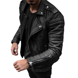 <b>Men</b> High Quality Coated Winter <b>Leather</b> <b>Jacket</b> with Zipper Front Logo Vintage Design - Product Image 4