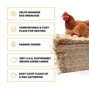 Tapis de nidification pour poules en fibre de coco, carré 13x13 pouces, pour poulailler - Product Image 1
