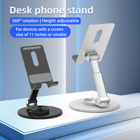 Support de téléphone portable universel flexible réglable en hauteur, en aluminium, portable, rotatif à 360° pour bureau