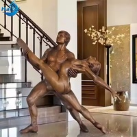 Sculptures de danseurs en métal sur mesure, taille réelle, homme et femme, sculpture de couple dansant en bronze, figurine d'amour