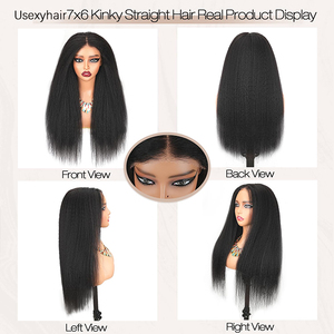 วิกผมแท้แบบไม่ต้องใช้กาว 7x6  ถอนขนแล้ว ตัดแต่งทรงแล้ว ความหนาแน่น 250% <span class=keywords><strong>ผม</strong></span>หยิกตรง วิกผมลูกไม้ด้านหน้า วิกผมปิดหน้าผาก สำหรับผู้หญิง - Product Image 3