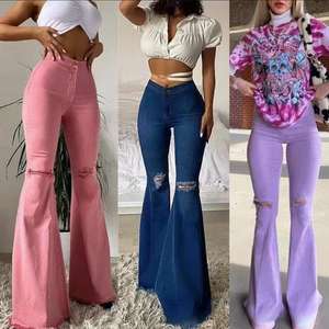 <span class=keywords><strong>Jeans</strong></span> Larghi a Gamba Larga da <span class=keywords><strong>Donna</strong></span> di Grande Successo Vestibilità Ampia e <span class=keywords><strong>Jeans</strong></span> <span class=keywords><strong>Slim</strong></span> <span class=keywords><strong>Fit</strong></span> all'Ingrosso Commercio Estero Stili di Tendenza Effetto Pavimento - Product Image 2