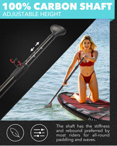 อุปกรณ์เสริมบอร์ด SUP คาร์บอน DAMA Custom Paddle ขนาด 210 ซม. น้ำหนัก 28.2 ออนซ์  ไม้พายไฟเบอร์สำหรับเล่นเซิร์ฟ Hua Cong ไม้พายคาร์บอนไฟเบอร์เต็มใบ  ไม้พายแบบเป่าลม - Product Image 2