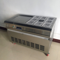 Machine à glace thaïlandaise à plaque froide haute performance 220 V 50 HZ 1100 W / Machine à glace frite à plaque plate commerciale thaïlandaise