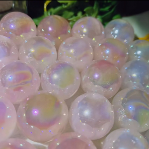 ลูกบอลโรสควอตซ์สีรุ้งประกายระยิบระยับ รุ่น Star River Bling สำหรับตกแต่ง วิคคา เรกิ ฮีลลิ่ง คริสตัลกึ่งมีค่า ฟงชุ่ย DIY - Product Image 1