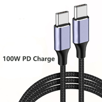 Cable de Datos USB-C con Trenzado de Nailon para PC y Teléfono Móvil, Carga Rápida QC 4.0 PD de 100W 5A 20V para Cámara, Cable USB Tipo C