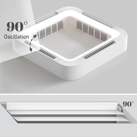 Ventilador de Techo sin Aspas 2026 con Luz, Montaje Empotrado, Control Inteligente por APP, Regulable, Cuadrado, con Luz LED y Control Remoto