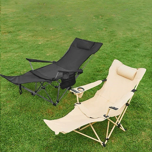 كراسي صالة مريحة متعددة الألوان في الهواء الطلق كراسي استلقاء شمسية معدنية محمولة وقابلة للطي لاستخدام غرفة المعيشة والحديقة والفناء - Product Image 4