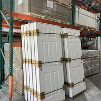 Portes intérieures en MDF blanc apprêté à 6 panneaux, en HDF moulé à âme creuse, pour maison, entrepôt USA