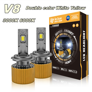<span class=keywords><strong>Accessori</strong></span> Auto all'Ingrosso, Lampadina LED <span class=keywords><strong>V8</strong></span> 3570CSP 110W 24000lm Bicolore 3000K 6000K H1 H4 9005 12V 24V per Fari - Product Image 5