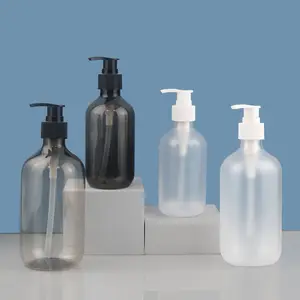 300ml 500ml gris transparent gommage peau blanchiment crème grand shampooing bouteilles en plastique
