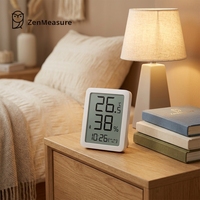 ZenMeasure Produk Terbaru untuk Termometer & Higrometer Digital LCD ABS dengan Alarm, Berperingkat IP67, Dapat Disesuaikan OEM/ODM untuk Penggunaan Kantor
