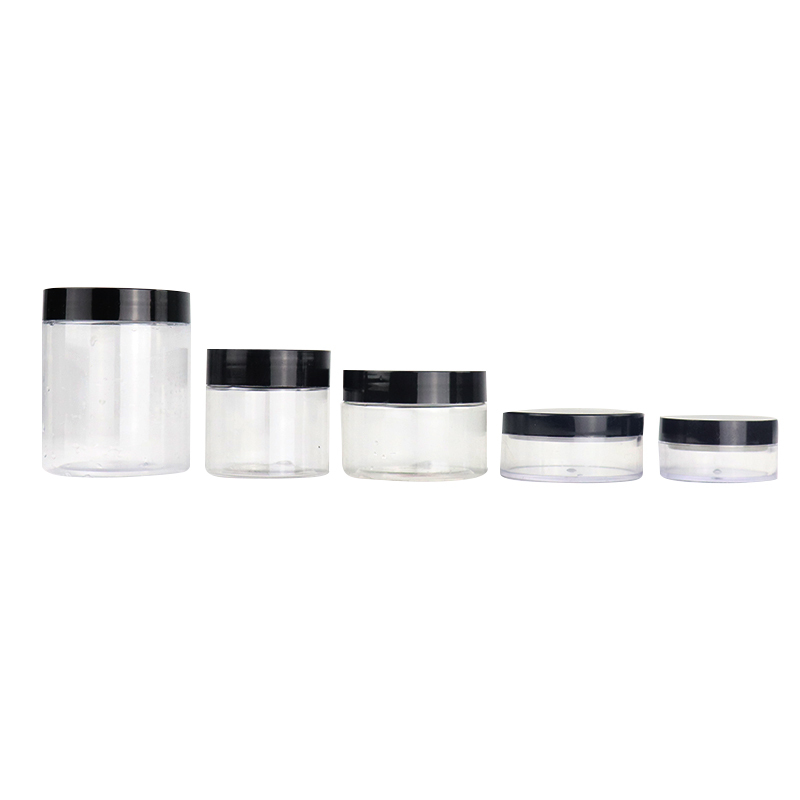 50ml 100ml 250ml Empty Clear Amber Plastic Jar 1oz Face Hair Cream 50g Cosmetic PET Jar Container Packaging With Bamboo Cap Lid