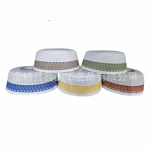 חדש למכירה חמה כובעי תפילה מוסלים הערבי העליון רקומים לבן מזרח דובאי סמביים כובעים סמביים לגברים