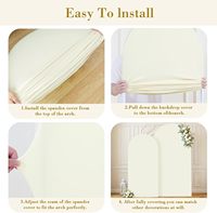 Housse de fond de scène en forme d'arche 7,2 pi et 6 pi, housses d'arche extensibles en spandex, ensemble de 2 housses ajustées pour arche de mariage, pour décoration d'anniversaire