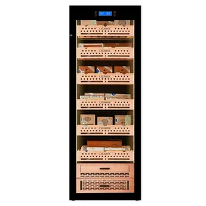 Hot Selling Cigar Humidor Cabinet Electronic Humidor Cabinet With Spanish Cedar Wood Shelves Hygrometer Cigar Accessories