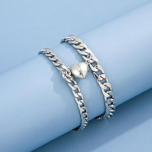 Nouveau Offre Spéciale Trendy <span class=keywords><strong>Couple</strong></span> Bracelet Personnalité Originalité Réglable Ouverture Coeur Bracelet Populaire Simple Magnétique Bracelet - Product Image 1