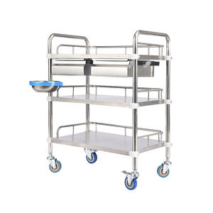 Carro de Hospital Multifuncional de Acero Inoxidable y ABS, Vehículo Médico de Emergencia para Cambio de Apósitos - Product Image 1