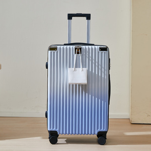 Fashion Gradient Blue 20 Inch <strong>Suitcase</strong> ABS Luggage 24 Inch <strong>Black</strong> Silver White Green Business Trip Carry-on <strong>Suitcase</strong> PC <strong>Suitcase</strong> - Product Image 1