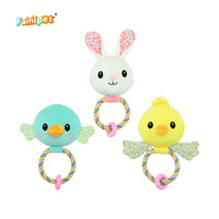 Jouet en peluche pour animaux de compagnie Famipet, nouveau thème printanier, animaux en peluche mignons et doux avec anneau en corde pour les pattes, jouet couineur pour chien