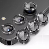 Protection d'objectif arrière Bling avec anneau métallique et verre 9H pour Samsung Galaxy Z Flip 8 7FE 6 5 Fold 8 7