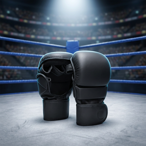 Adult Unisex Faux Leather Boxing MMA Gloves Muay Thai Training Customizable All Season Use Custom MMA Gloves <b>Velcro</b> Closure - Product Image 4