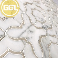 Carreau de mosaïque décoratif en marbre pour salle de bain douche jet d'eau pour cuisine moderne et salon sol ou mur poli