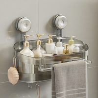 Paniers de rangement muraux à ventouse sans perçage, détachables et réutilisables pour la salle de bain, le rangement des épices et les boîtes de rangement