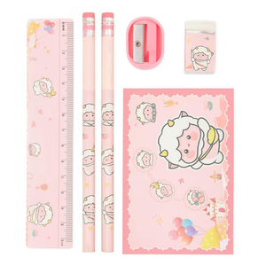 ชุดเครื่องเขียนแบบพกพาหลายชิ้น ลายการ์ตูนน่ารัก สำหรับเด็กประถม วัสดุพลาสติก กระดาษ และไม้ เหมาะสำหรับเป็นของขวัญช่วงเปิดเทอม ขายส่ง - Product Image 3