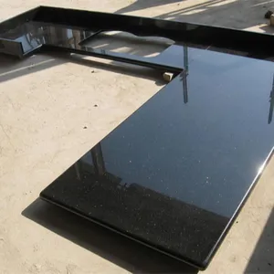 Quadratische akzeptable Platte Grauer Granit Heiß verkaufendes Bürogebäude Quarzit Galaxy India Black Big Slab Arbeits platte