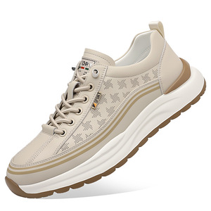 ชิโลวารองเท้าผ้าใบลำลองสำหรับผู้ชายระบายอากาศได้ดี พื้นรองเท้ายางส้นเตี้ย รองเท้ากีฬาเพื่อการพักผ่อน ดีไซน์พู่เย็บสีขาว - Product Image 5