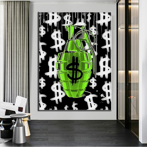 Quadro su Tela con Graffiti Artistici, Simbolo del Dollaro, Arte Murale, <span class=keywords><strong>Poster</strong></span> di Strada e Stampe, Decorazione Moderna per <span class=keywords><strong>Soggiorno</strong></span>, Immagini da <span class=keywords><strong>Parete</strong></span> - Product Image 3