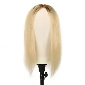 TOPUNIQUE TP35-8x13cm ipek üst saç Toppers 16 "Remy insan çin saç dantel kapatma saç dokuma tüm renkler - Product Image 2