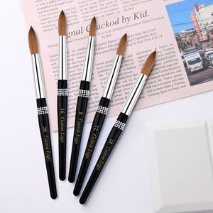 Pinceles de madera con mango negro para <span class=keywords><strong>uñas</strong></span>, Pinceles acrílicos para manicura, Pinceles de diamante, Kolinsky, tamaño <span class=keywords><strong>2022</strong></span>, 8, 10, 12, 14, 16, 18, 100, novedad de 100% - Product Image 4