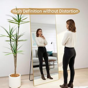 GKMZCGT Full Length <b>Mirror</b> 71x30 <b>Rectangle</b> Aluminum Frame <b>Wall</b> Mountable Tempered Glass Home Use - Product Image 4