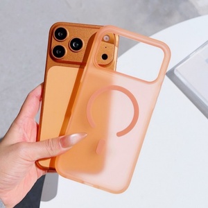 Coque de téléphone portable magnétique mate en PC rigide dépoli simple pour iPhone 17 Air 16 15 14 13 12 Pro Max, coque arrière colorée, vente en gros - Product Image 4