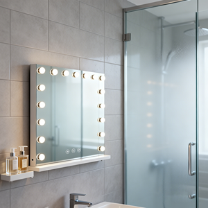 Miroir de maquillage de style Art Déco avec éclairage LED tricolore à intensité variable, commande tactile, lumière de vanité pour chambre à coucher et coiffeuse - Product Image 3