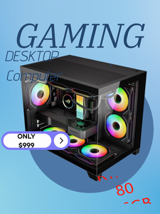 Ordinateur de bureau en promotion, ensemble complet, AMD R5 9600X <span class=keywords><strong>Gaming</strong></span>, DDR5 16 Go, SSD NVME 512 Go, RTX5060ti 8 Go GDDR6, Win 11 Pro - Product Image 1