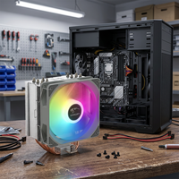 Refroidisseur de processeur COOLLEOP50i RGB à refroidissement par air, ventilateur PRO RGB de 4e génération, refroidisseur de processeur Cool Rio P50i avec éclairage couleur