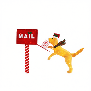 Decoración Navideña para Buzón con Perro, Luces LED de 3.5 Pies, Adorno Festivo para Exteriores - Product Image 1