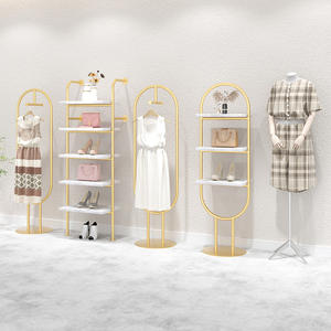 高端服装展示架婚礼舞会礼服架不锈钢金色服装展示架 - Product Image 3