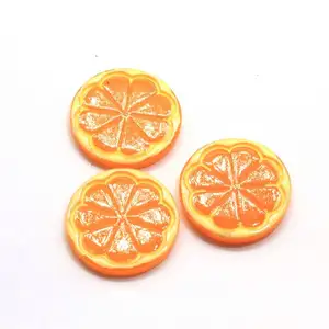 100 adet Kawaii reçine portakal dilim Cabochons Flatback reçine meyve turuncu veya limon dilimleri kabinler saç Bow merkezi dekorasyon zanaat
