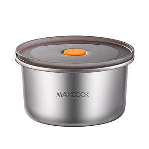 Maxcook 2025 Nouveau 680ml en acier inoxydable 316L PP Couvercle Réutilisable Portable Rond Boîte de Rangement Conteneur pour <span class=keywords><strong>Camping</strong></span> - Product Image 1