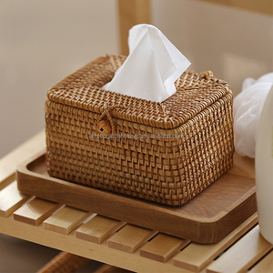 Hot Sale Rattan Rectangle <b>Tissue</b> Box Cover Decorative Woven <b>Facial</b> <b>Tissue</b> Holder with Lid - Product Image 5
