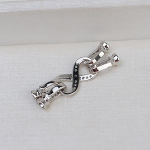 Wenchi Plata S925, Accesorio DIY en Forma de 8, de Doble Capa y 2 Filas, para Collar, Cadena para Suéter y Hebilla para Sombrero - Componentes para Joyería - Product Image 3