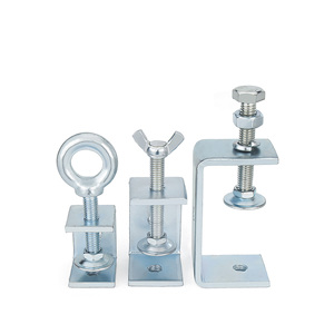 Collier de serrage en acier galvanisé de type C/U avec écrou à oreilles et boulon à œillet pour serrage manuel - Product Image 1