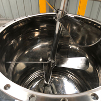 Récipient chimique à double enveloppe en acier inoxydable de 500 L avec chauffage et refroidissement, fabrication liquide SS