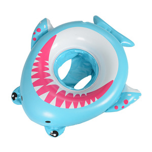 ที่นั่งว่ายน้ำรูปฉลามเป่าลมสำหรับเด็กอายุ 0-24 เดือน ดีไซน์การ์ตูน วัสดุ PVC ช่วยพยุงตัวในน้ำ - Product Image 5